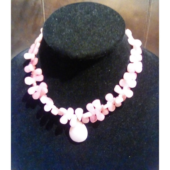 Beautiful Rose Quartz Gemstone Necklace (Stone of LOVE) with Sterling Silver - Picture 3 of 6